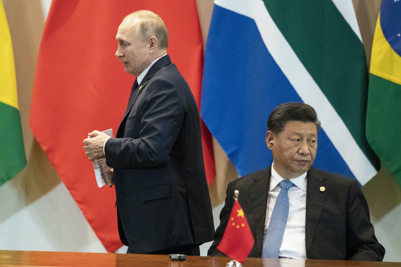 Przywódca Rosji Władimir Putin i przywódca Chin Xi Jinping (2019).