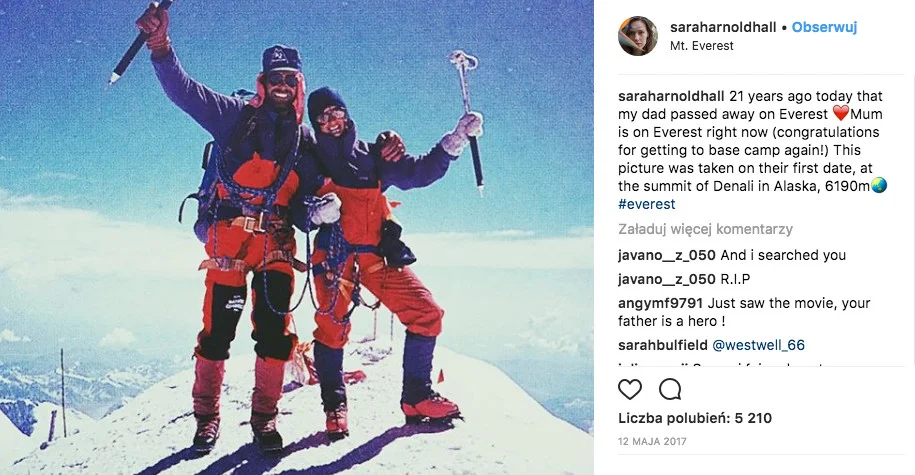 Rob Hall i Jan Arnold – zdjęcie z Instagrama ich córki.