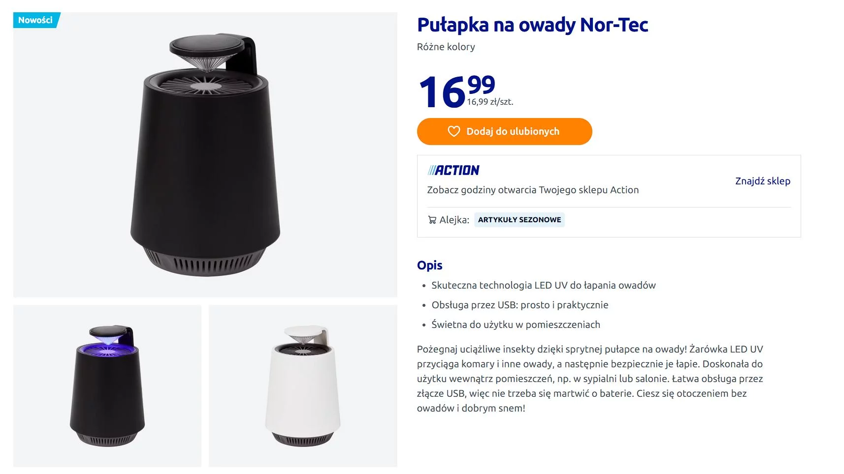 Pułapka na owady Nor-Tec z Action.