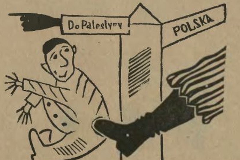 Jedna z przedwojennych antysemickich karykatur, Polska, lata 30.