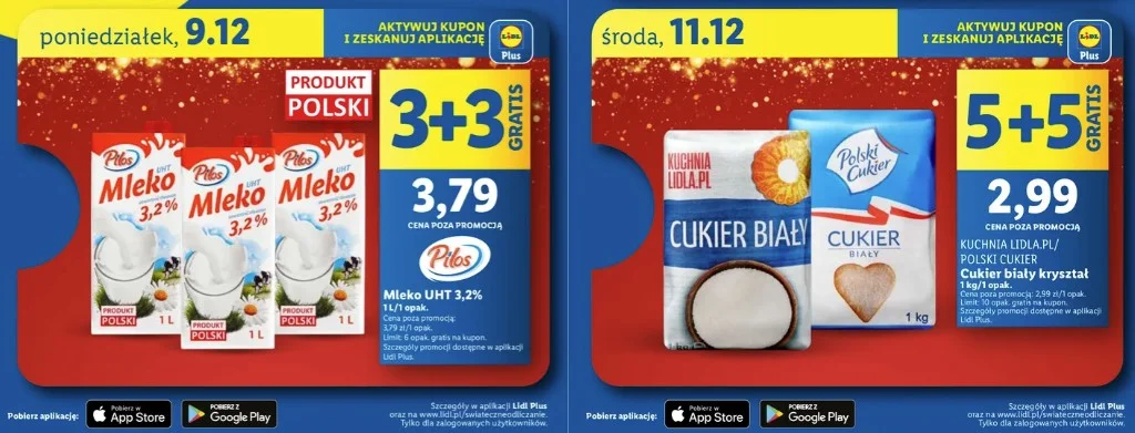 Mleko i cukier w Lidlu gratis. Trzeba spełnić jeden warunek Promocje w Lidlu. Mleko i cukier można dostać gratis