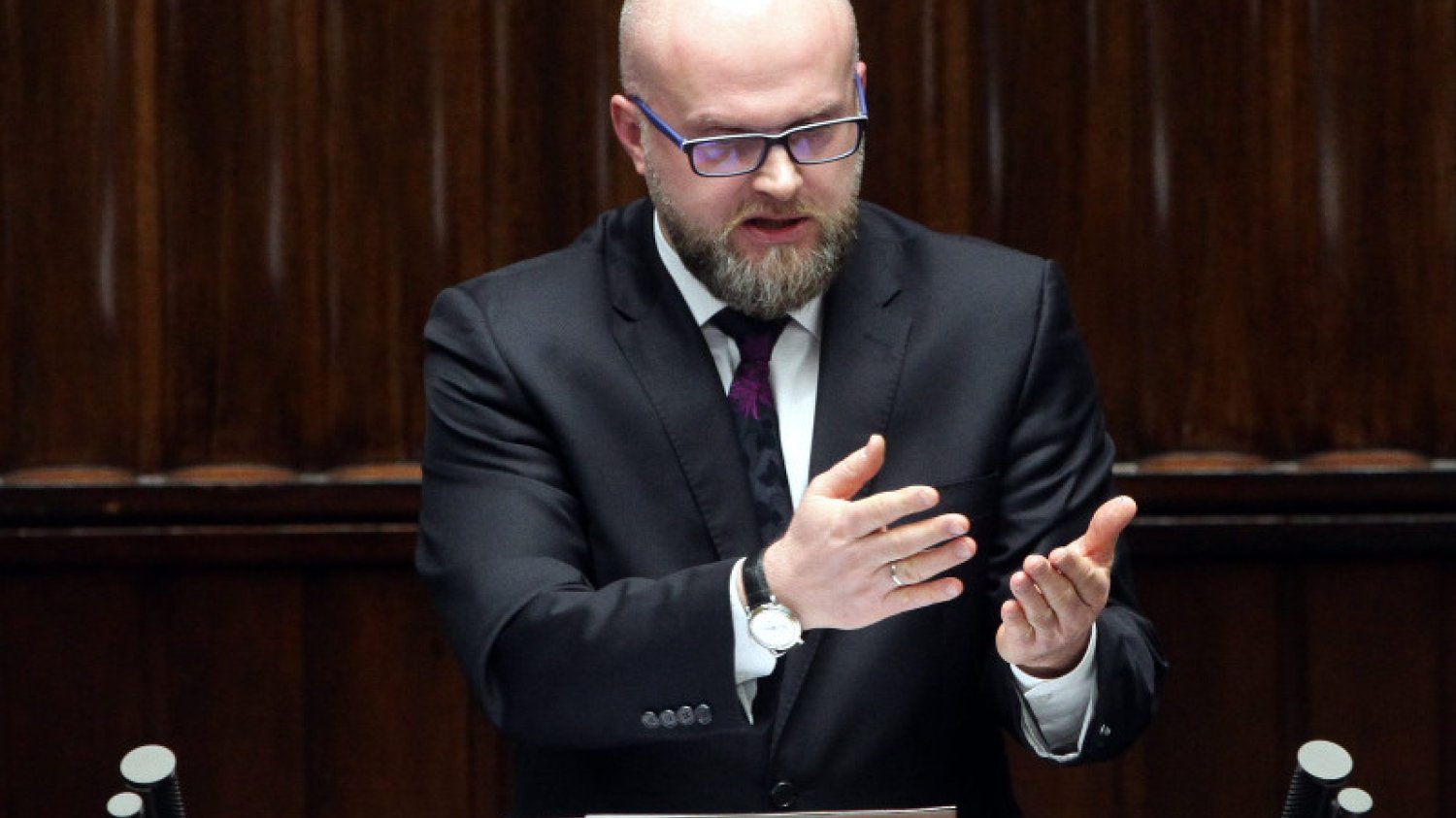 Dr Krzysztof Łanda, wiceminister zdrowia podczas debaty w Sejmie.