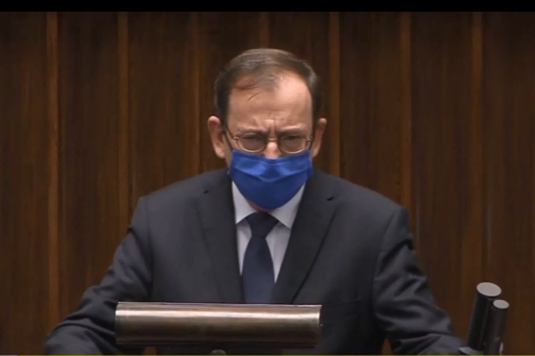 Mariusz Kamiński stanął po stronie policji ws. starcia Włodzimierza Czarzastego z funkcjonariuszem przed Sejmem.