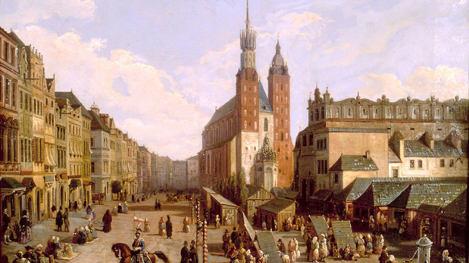 Rynek Krakowski przed 1836 rokiem. Mal. Marcin Zaleski.