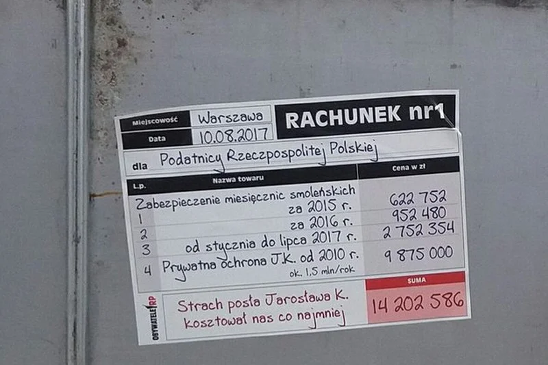 Wystawiono "rachunek za strach Jarosława Kaczyńskiego"
