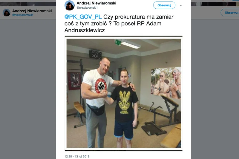 To zdjęcie na Twitterze pojawiło się 13 lutego. Choć szybko wykryto, że jest to fejk, to autor nadal nie usunął go z profilu.