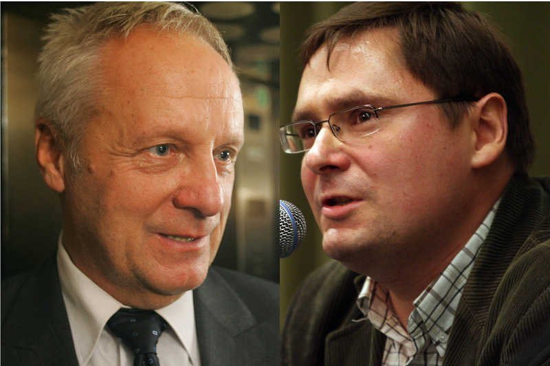 Poseł PO Stefan Niesiołowski i redaktor naczelny fronda.pl Tomasz Terlikowski.