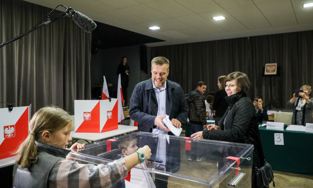 Adrian Zandberg z żoną Barbarą oraz córką Olgą.