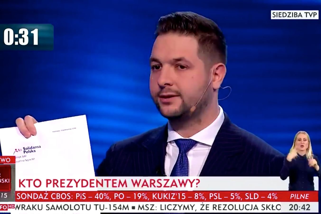 Patryk Jaki w czasie debaty zademonstrował swoje odejście z Solidarnej Polski