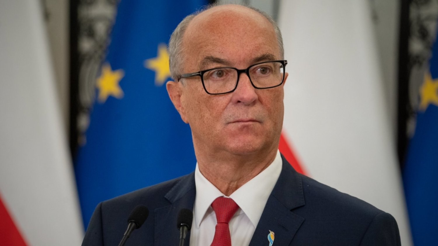 Czarzasty marszałek sejmu Włodzimierz Czarzasty podczas konferencji prasowej.