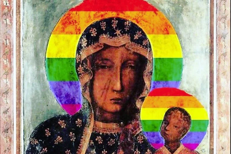 Tęczowa Matka Boska udostępniona przez Joannę Scheuring-Wielgus.