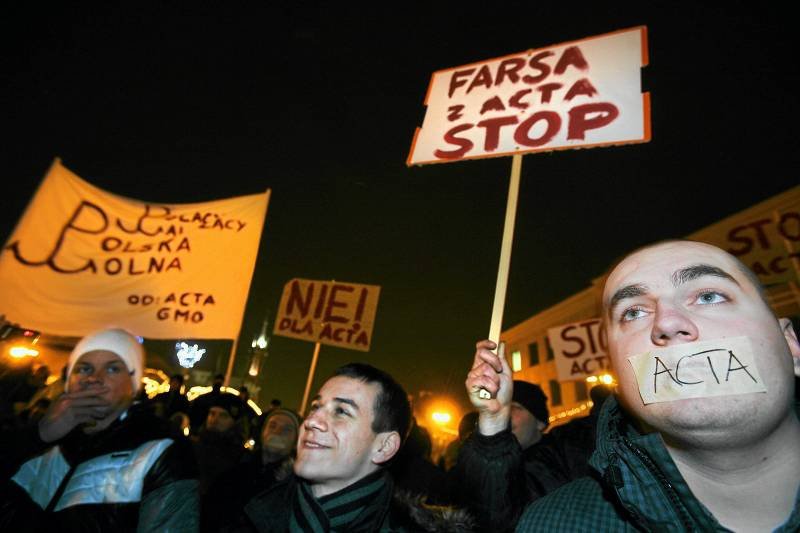 Protest przeciwko ACTA w Białymstoku 25 stycznia 2012 r.