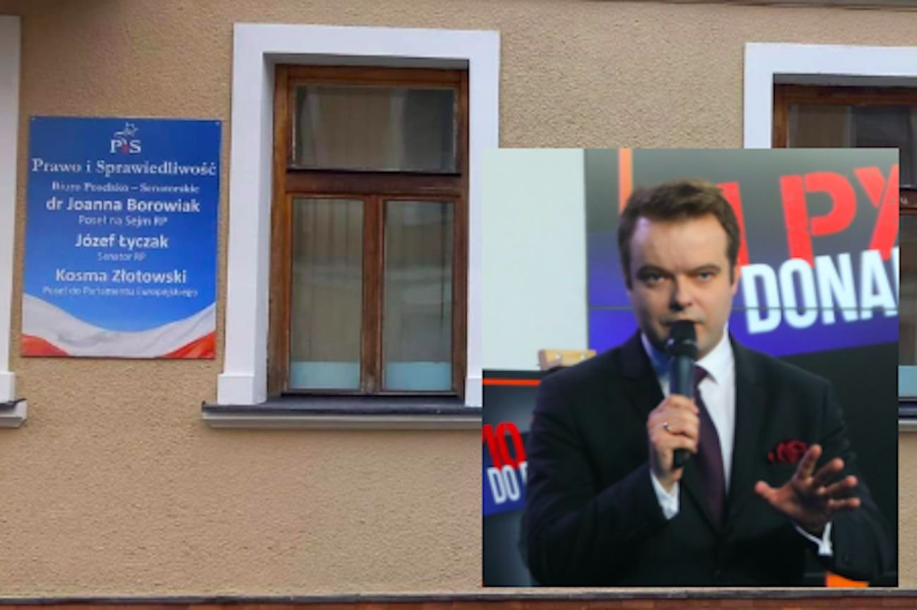 W siedzibie PiS we Włocławku wybito szybę. Bochenek obwinia za to Tuska.