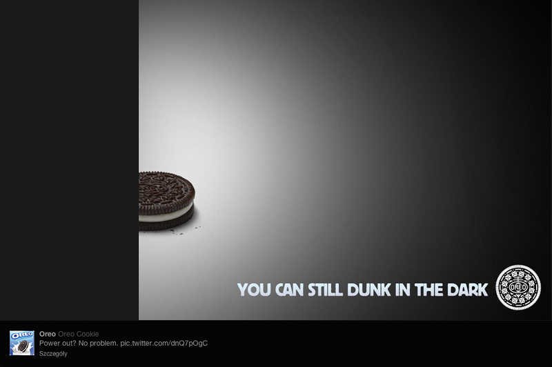 Oreo błyskawicznie zareagowało na awarię światła podczas Super Bowl. Ich wpis na Twitterze stał się hitem.