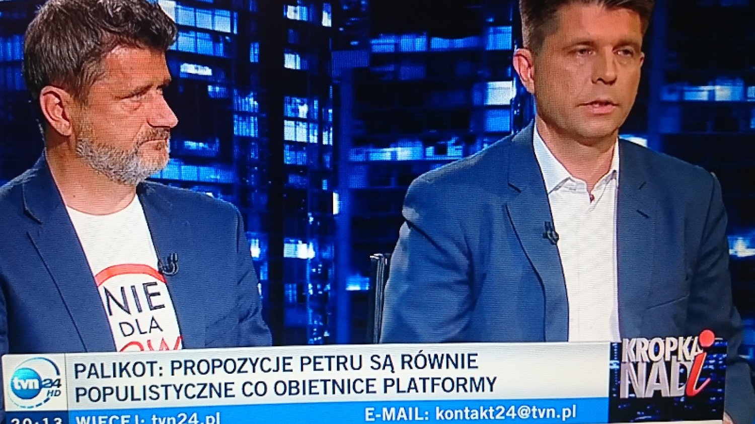 Janusz Palikot i Ryszard Petru byli w środę gośćmi Moniki Olejnik.