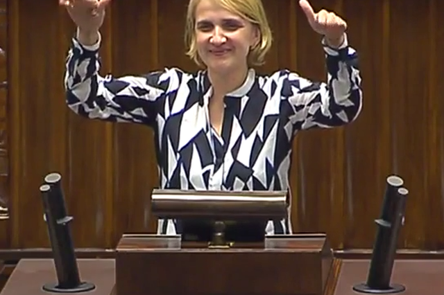 Posłanka Scheuring - Wielgus rozbawiła posłów