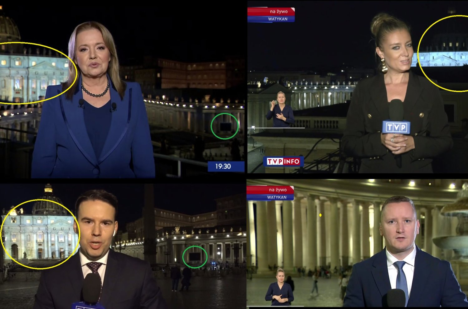 Zestawienie korespondentów TVP w Watykanie przygotowane przez stronę "Oglądam Wiadomości TVP, bo nie stać mnie na dopalacze"