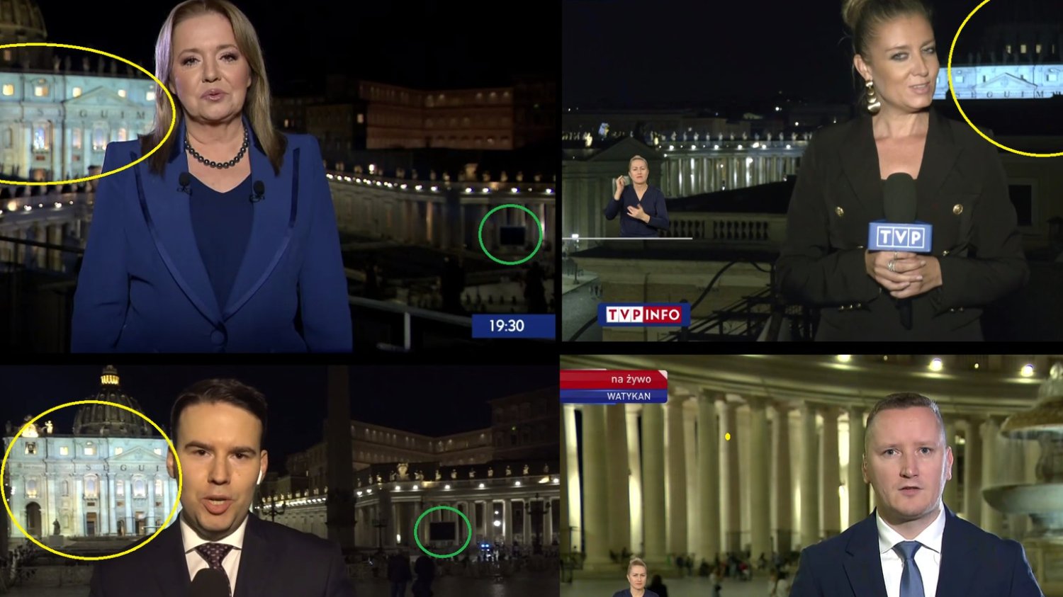 Zestawienie korespondentów TVP w Watykanie przygotowane przez stronę "Oglądam Wiadomości TVP, bo nie stać mnie na dopalacze"