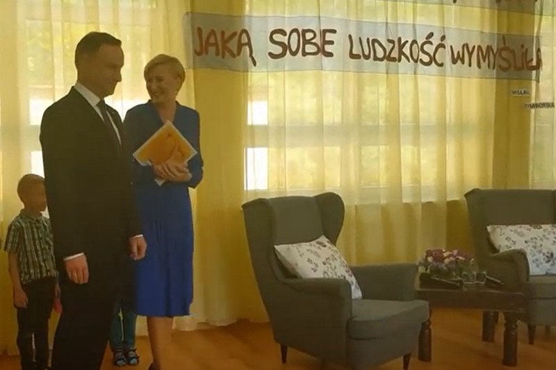 Para prezydencka w przedszkolu w Michałówce, powiat garwoliński.
