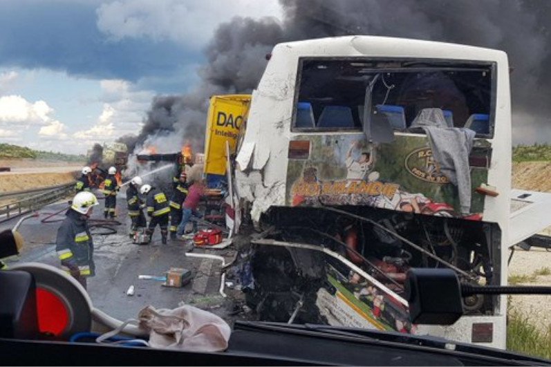 Wypadek na DK1 pod Częstochową.