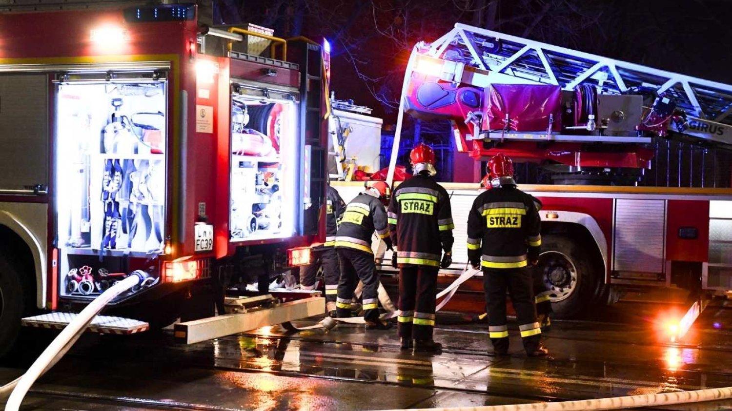 Pożar w Szczecinie. Nocny pożar w Szczecinie.