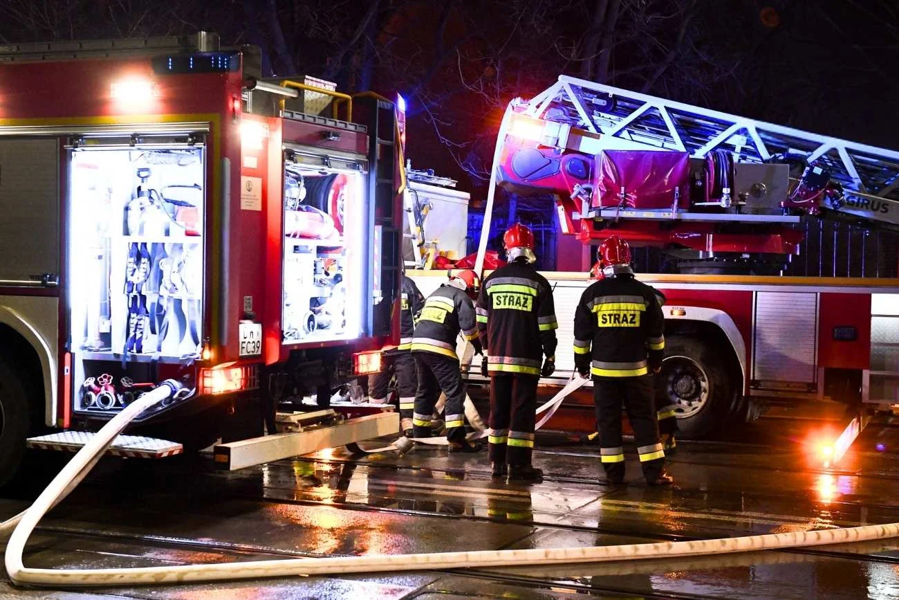 Pożar w Szczecinie. Nocny pożar w Szczecinie.