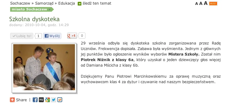 Dyskoteka szkolna w Sochaczewie. Zwróćcie uwagę na uroczy język!