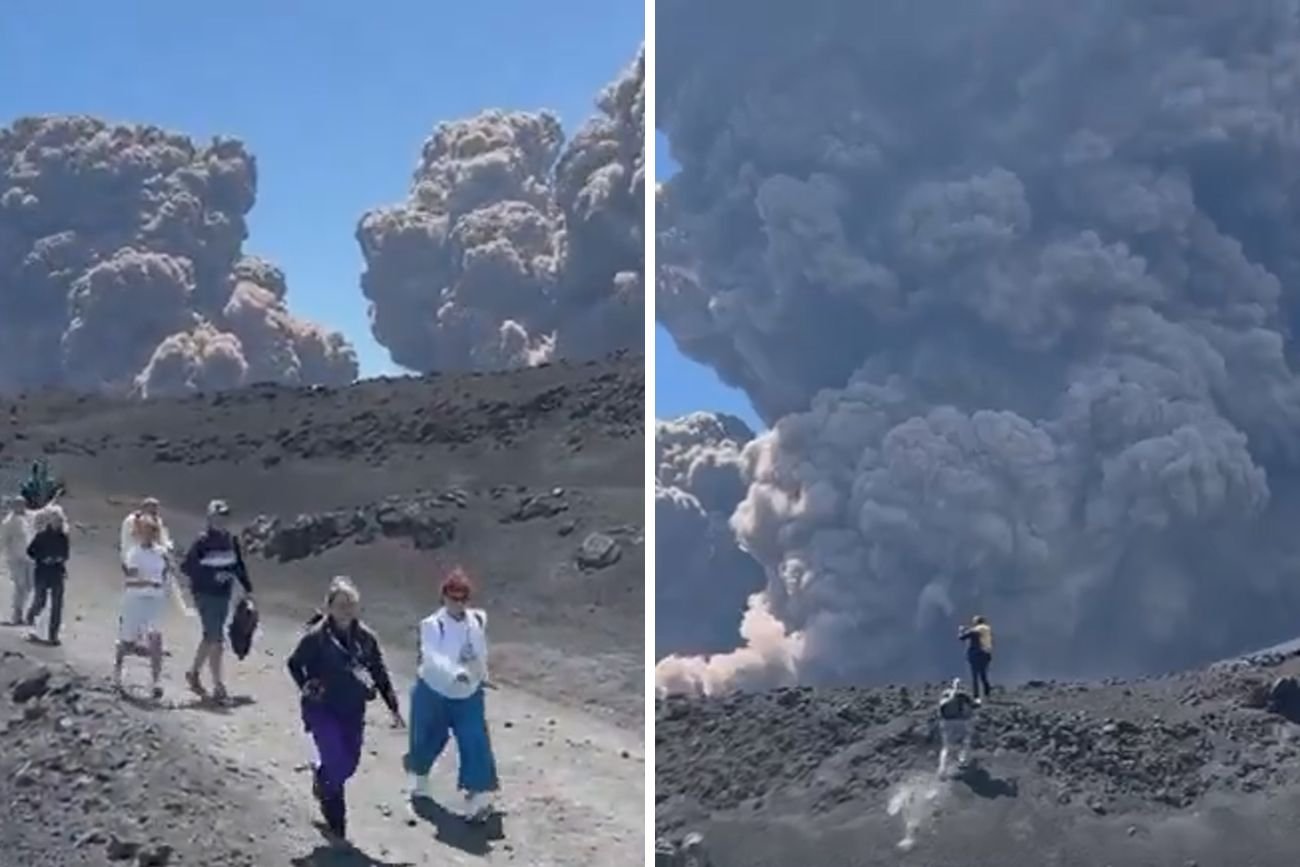 Erupcja Etny przeraziła turystów Erupcja Etny w poniedziałek 2 czerwca