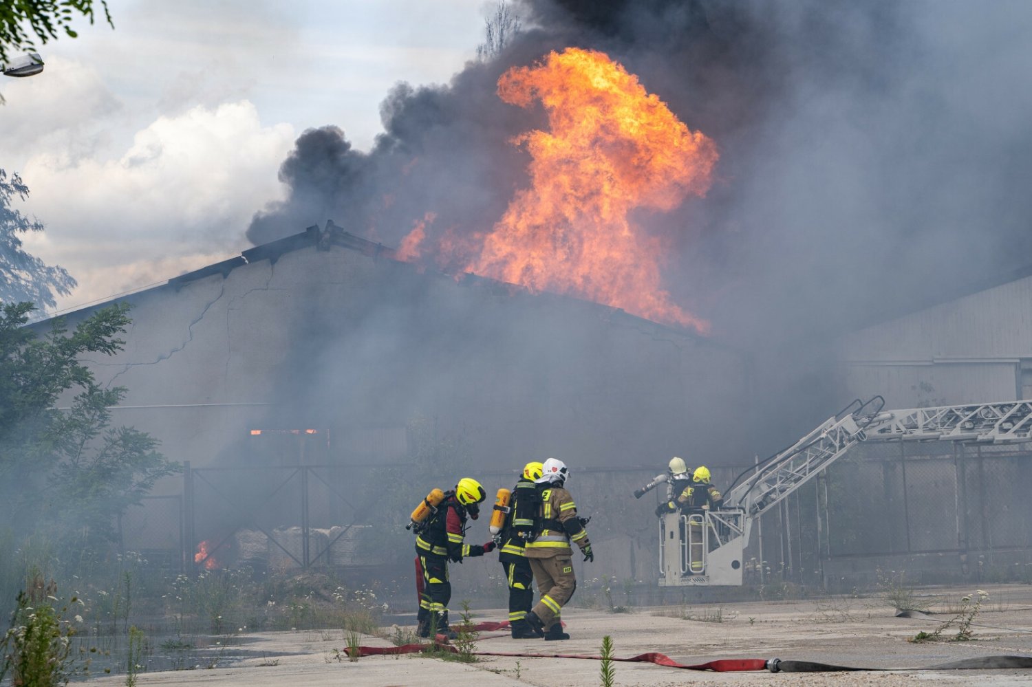 Sondaż. Polacy nie wierzą PiS ws. narracji o Niemcach i śmieciach. Na zdjęciu pożar w Zielonej Górze.
