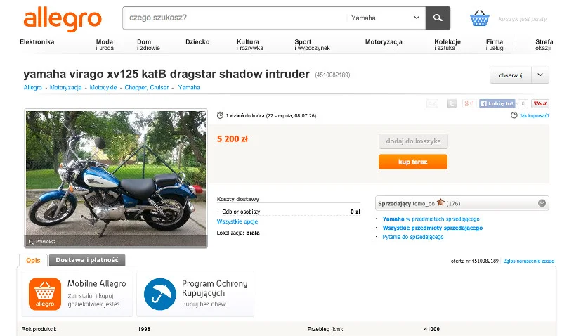 Kupno motocykla o pojemności silnika 125 cm to wydatek rzędu kilku tysięcy złotych.