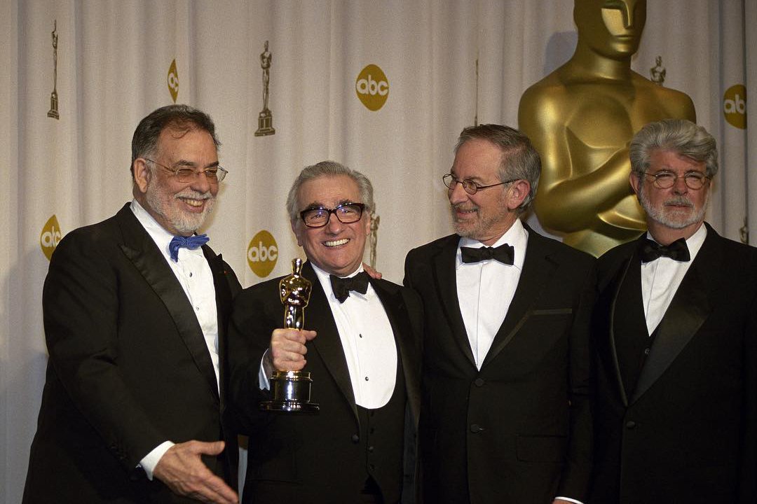 Ciekawe co na puszczaniu reklam na wręczaniu Oscarów powiedzieliby ci panowie? (Od lewej: Francis Ford Coppola, Martin Scorsese, Steven Spielberg, and George Lucas)