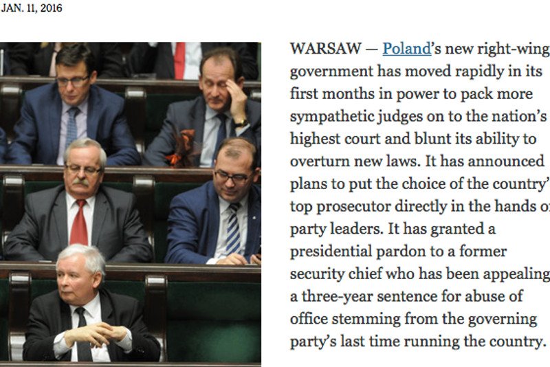 "NYT" pyta Polaków, co zmieniło się w kraju pod rządami PiS.