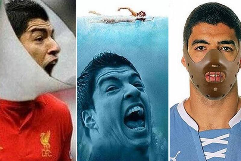 Luis Suarez trzy razy ugryzł rywala. Zatem nic dziwnego, że stał się bohaterem memów