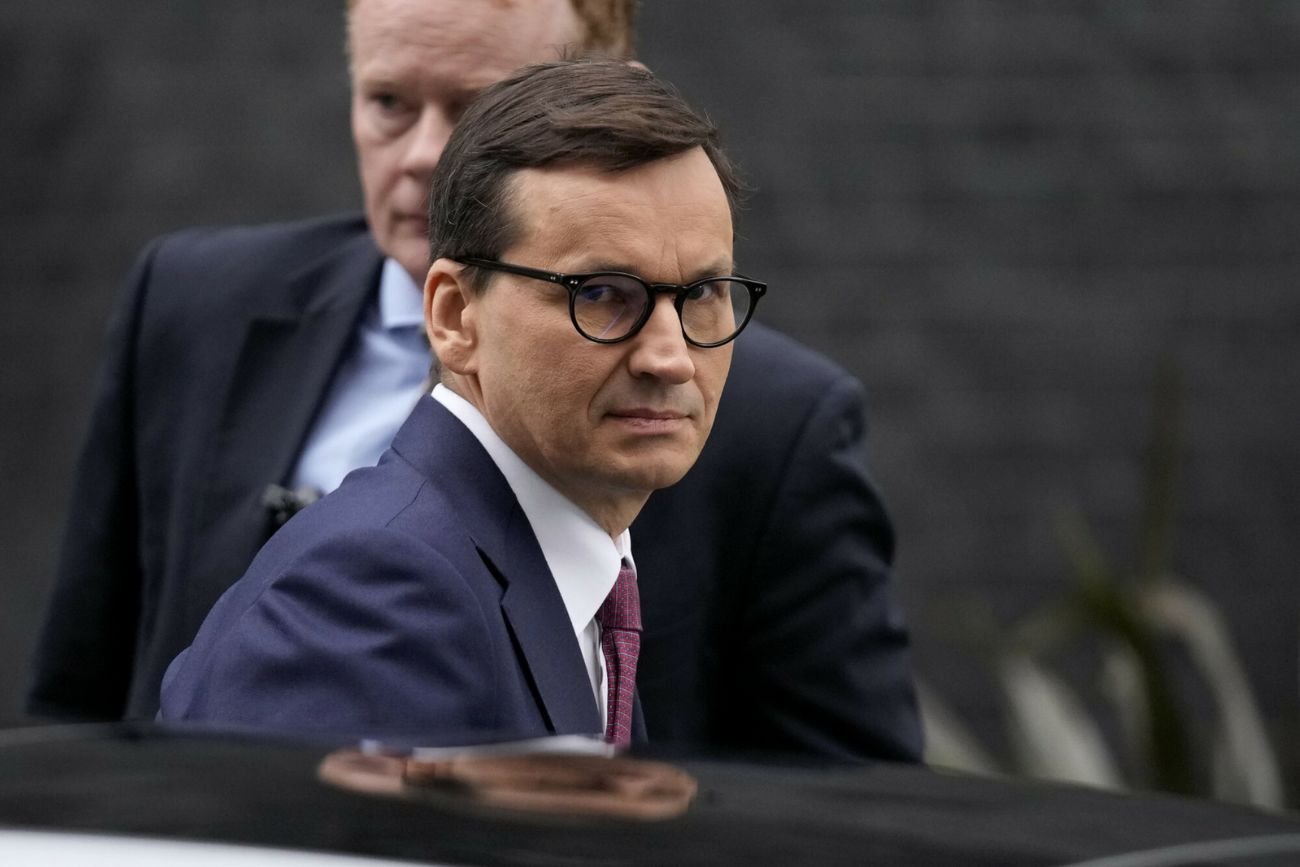 Mateusz Morawiecki podczas wizyty w Wielkiej Brytanii.