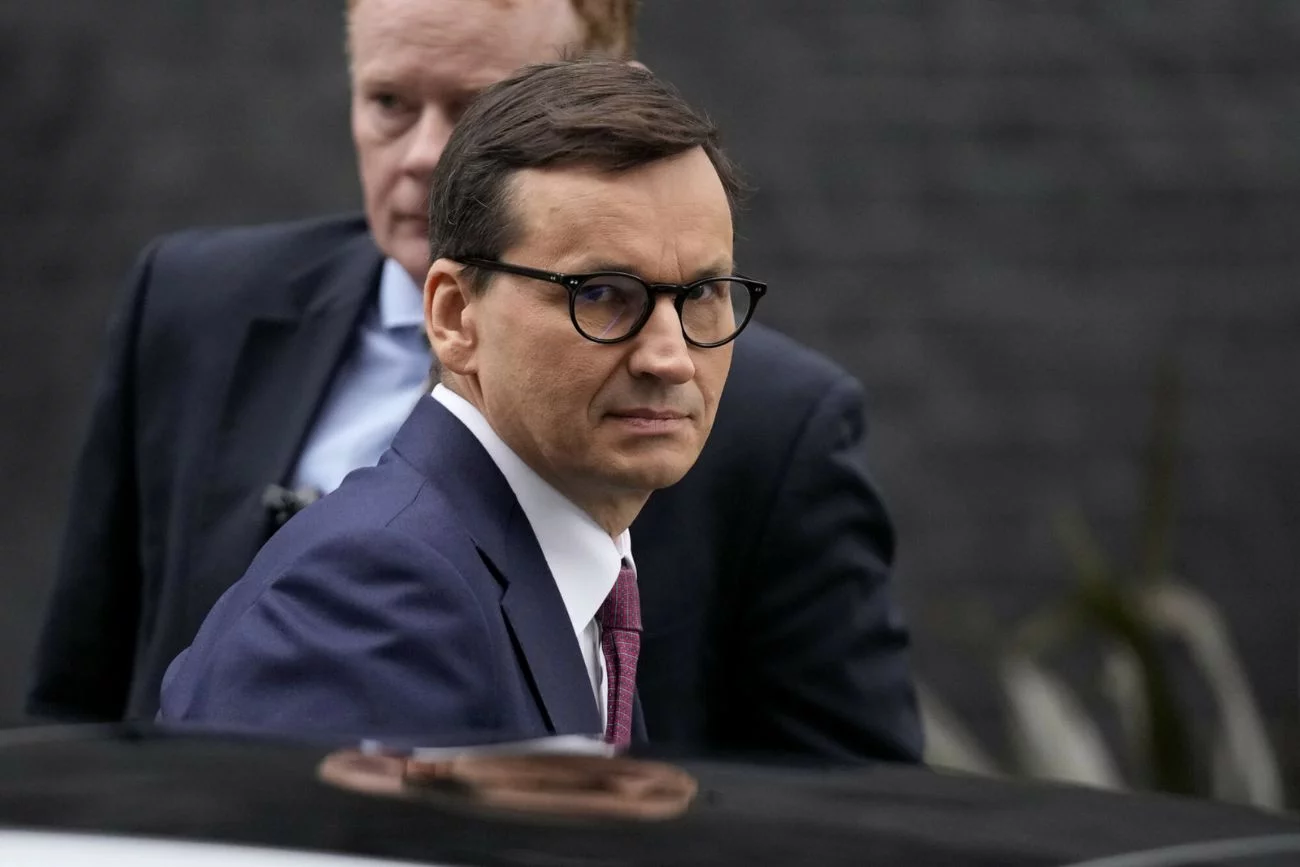Mateusz Morawiecki podczas wizyty w Wielkiej Brytanii.