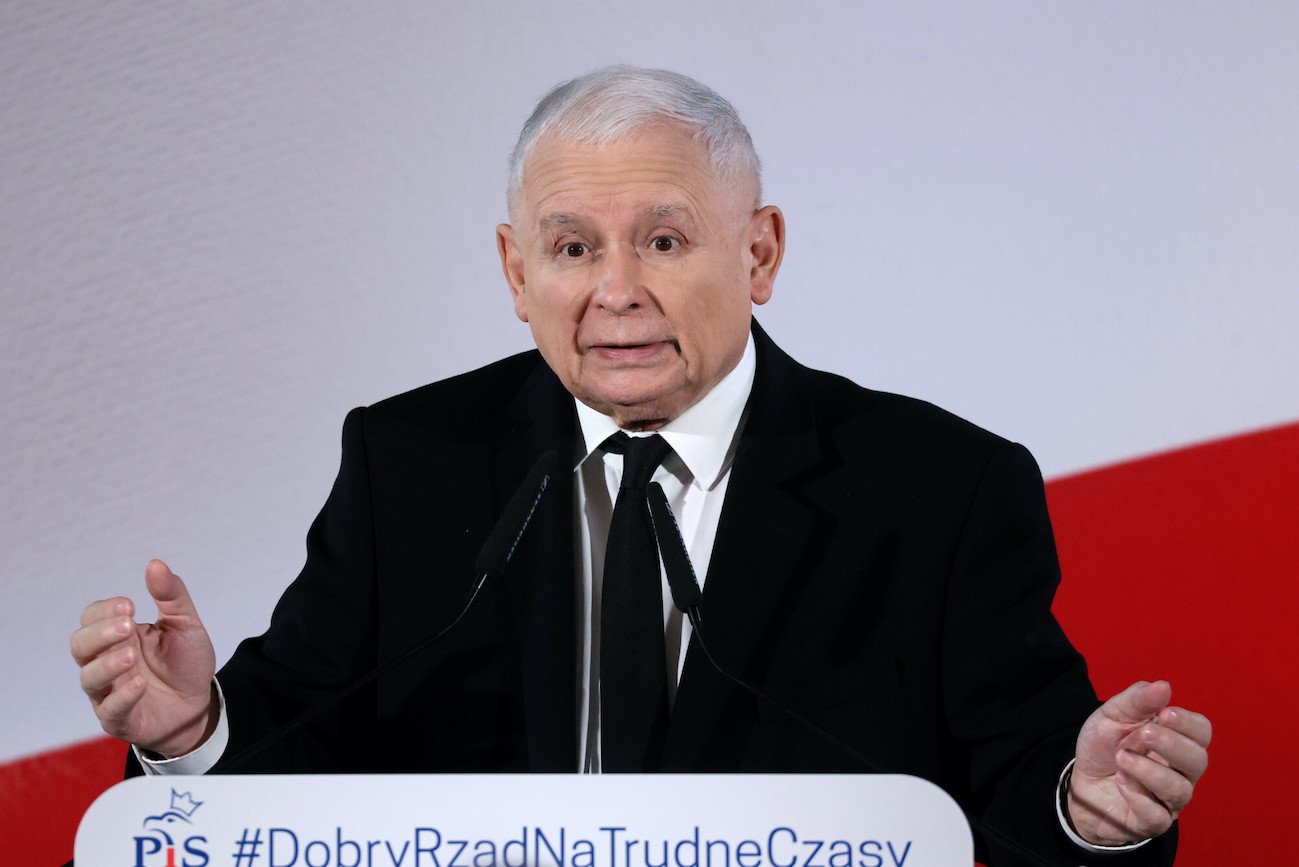 Jarosław Kaczyński (prezes PiS) w Ełku.