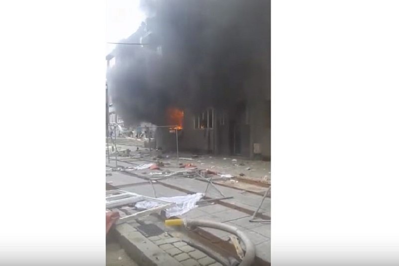 Nagranie z momentu po wybuchu gazu w kamienicy w Bytomiu.