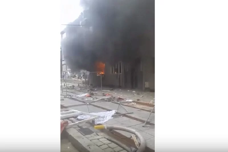 Nagranie z momentu po wybuchu gazu w kamienicy w Bytomiu.