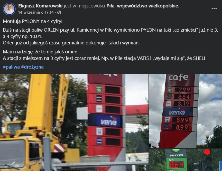 Cena paliwa 10 zł za litr na pylonie. Orlen szykuje się na nią od 2022 roku Czwarta cyfra na pylonie stacji paliw. Nie wszystkie sieci mają na nią miejsce