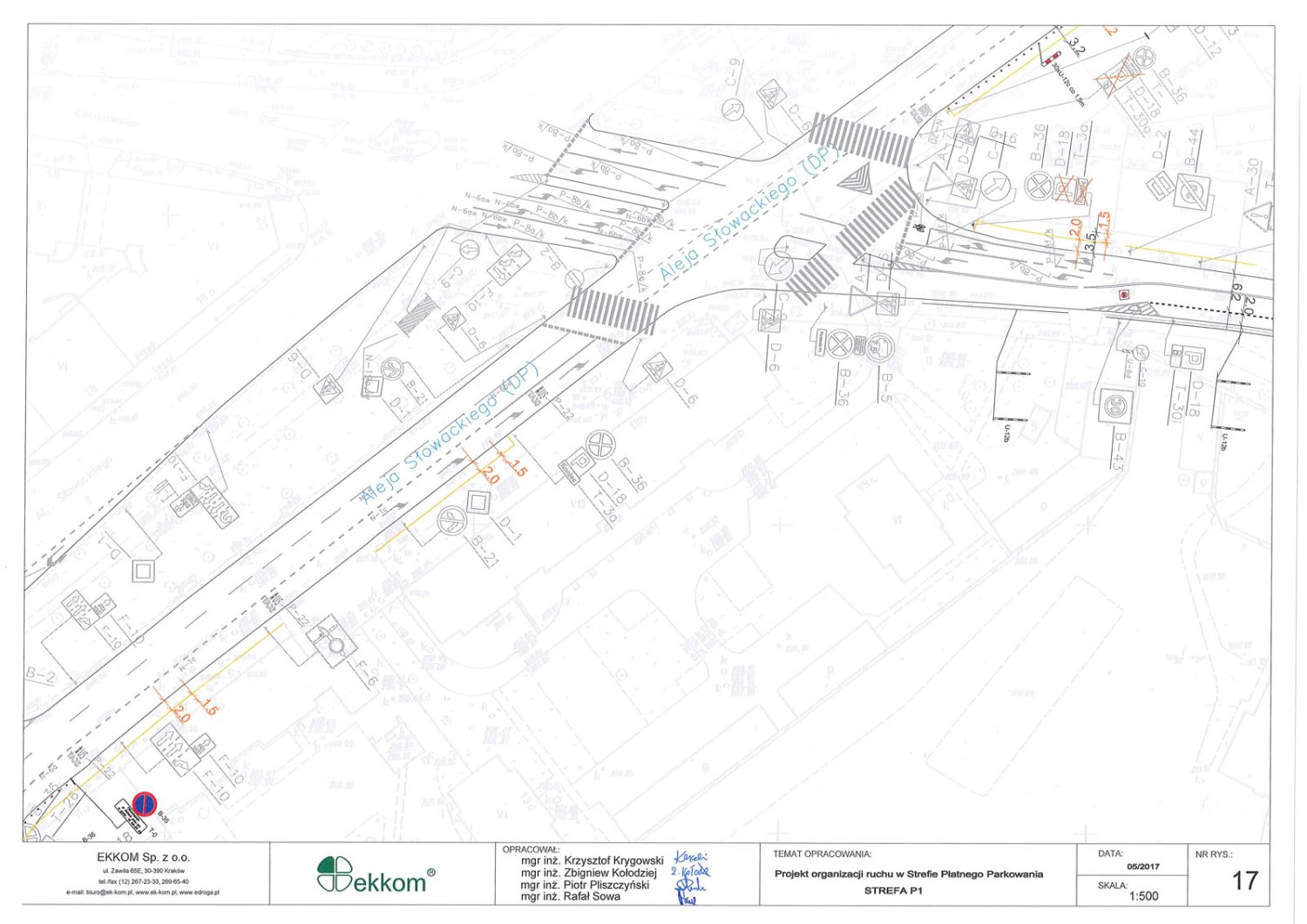 Projekt organizacji ruchu w Strefie Płatnego Parkowania w Krakowie - strefa P1