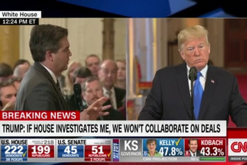 Prezydent USA Donald Trump stracił nad sobą kontrolę po trudnych pytaniach Jima Acosty z CNN.