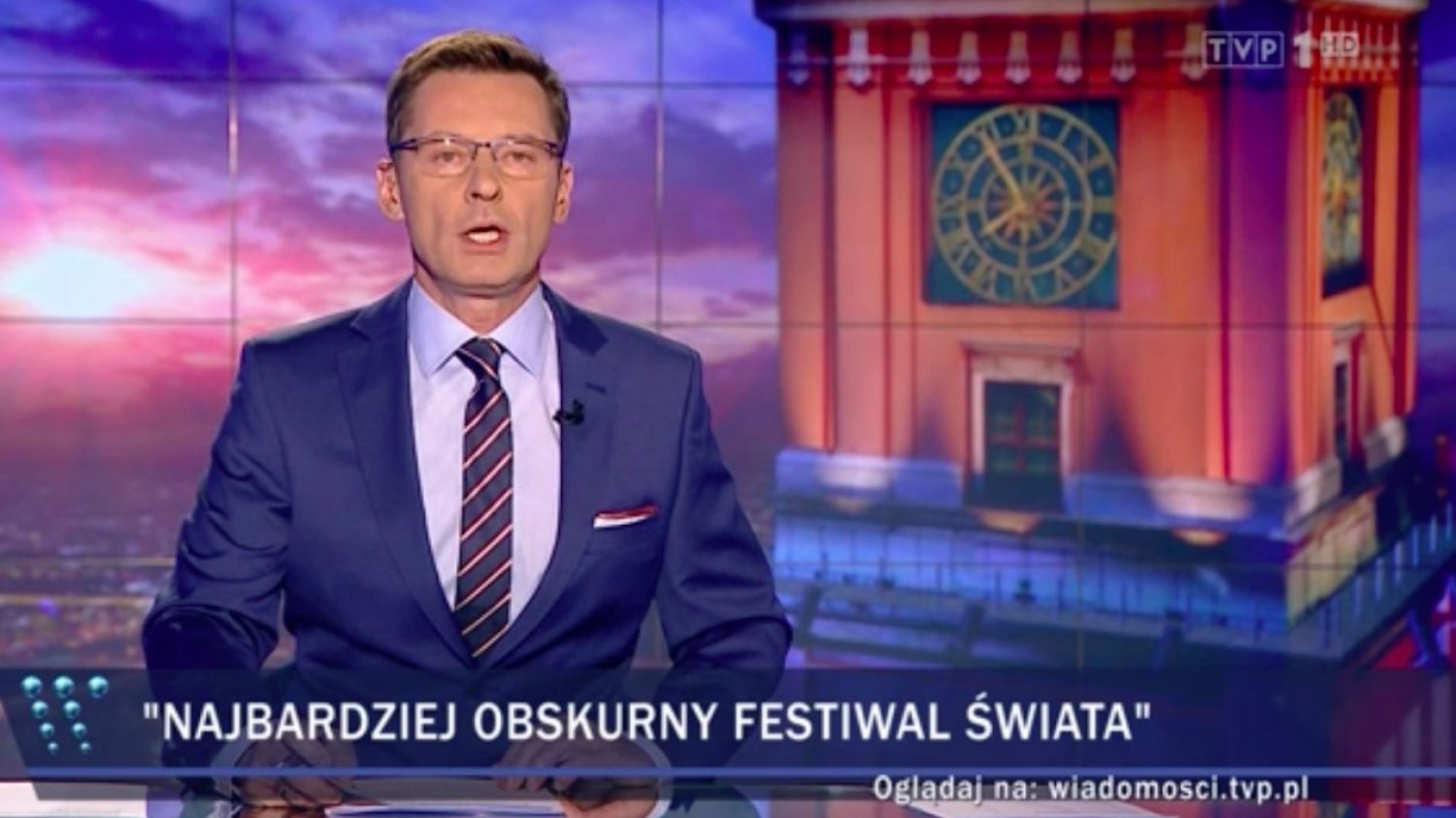 Krzysztof Ziemiec z Wiadomości TVP o Przystanku Woodstock