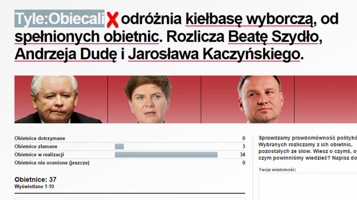 Ruszamy z nowym serwisem - TyleObiecali.pl!