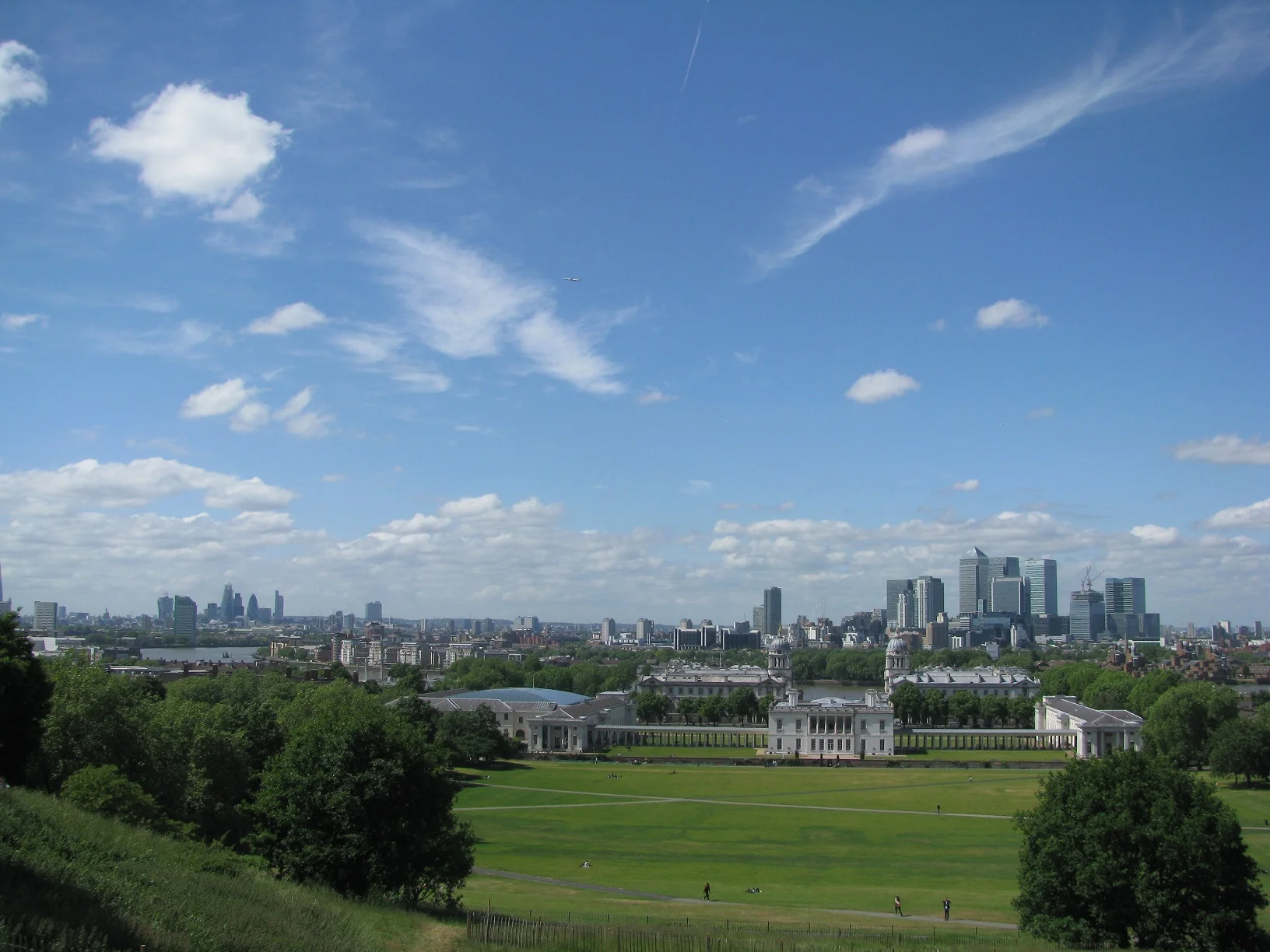 Greenwich - widok na centrum Londynu.