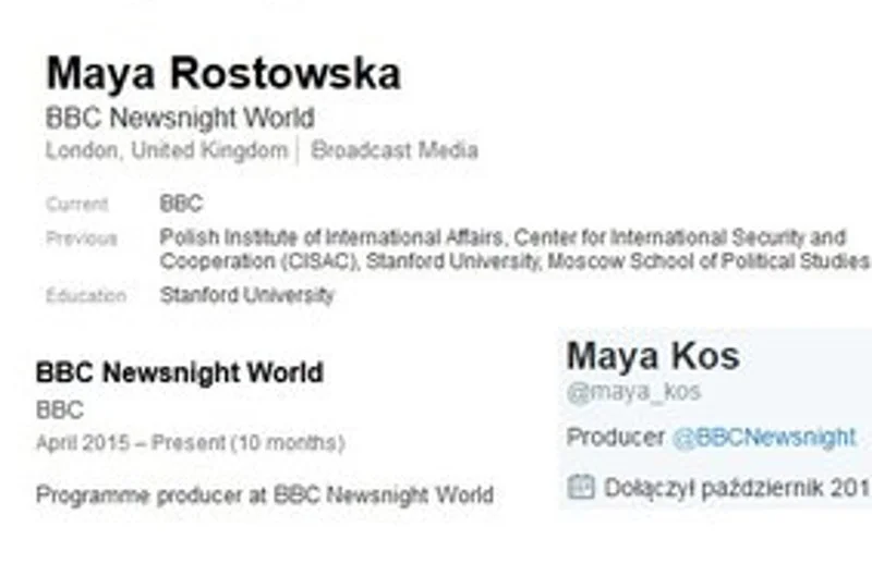 Maya Rostowska pracuje dla stacji BBC.