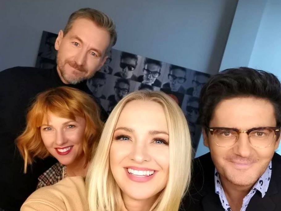 Kuba Wojewódzki — goście: Basia Kurdej-Szatan i Piotr Kraśko. W tle Obajtek