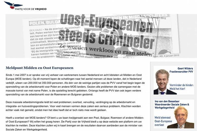 trona stworzona przez holenderskich posłów z Partii na Rzecz Wolności