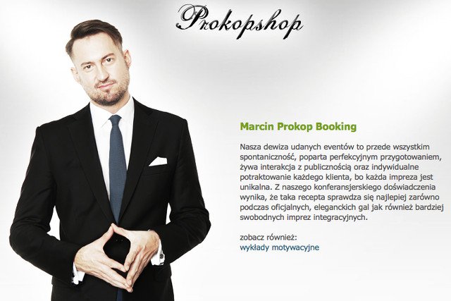 Marcin Prokop z konferansjerki chce wyciągnąć pierwszy milion. Prowadzi również firmowe spotkania opłatkowe.