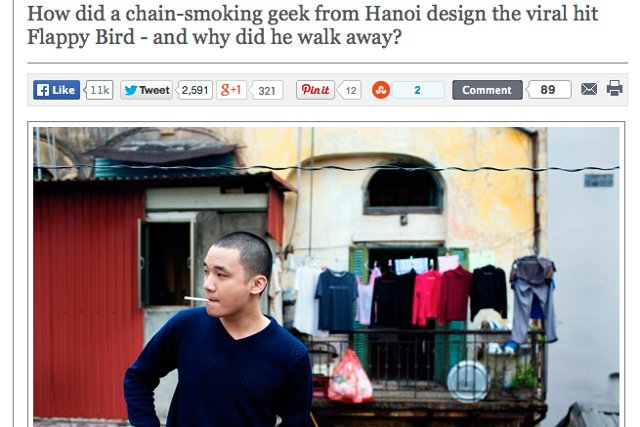 Dong Nguyen nie spodziewał się, że Flappy Bird stanie się tak popularną grą
