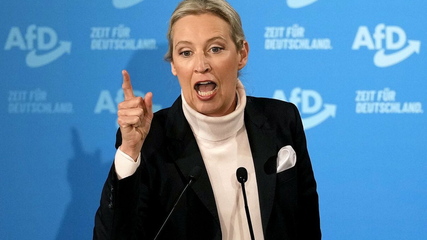 Alice Weidel, główna kandydatka Alternatywy dla Niemiec (AfD), podczas przemówienia wyborczego w Heidenheim w Niemczech
